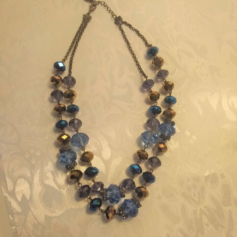 Crown Trifari Double Strand Beaded Choker Necklace